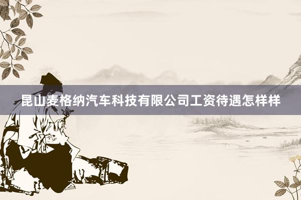 昆山麦格纳汽车科技有限公司工资待遇怎样样