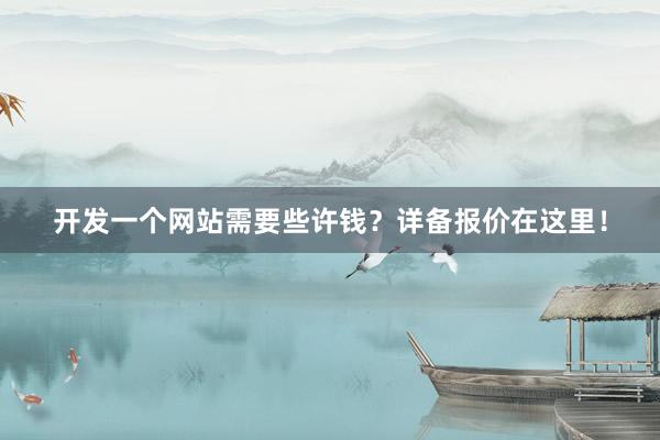 开发一个网站需要些许钱？详备报价在这里！