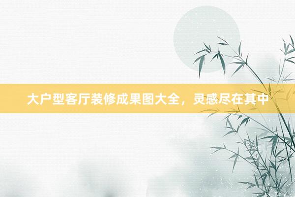大户型客厅装修成果图大全，灵感尽在其中